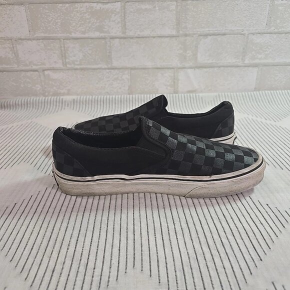 VANS Gray & Black Classic Checkerboard Slip on Sneakers Women's 7.5 Men's 6 - Picture 8 of 12